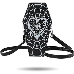 Goth Purse Coffin Halloween Purses Shoulder Bag Small Crossbody Bag Spooky Black
